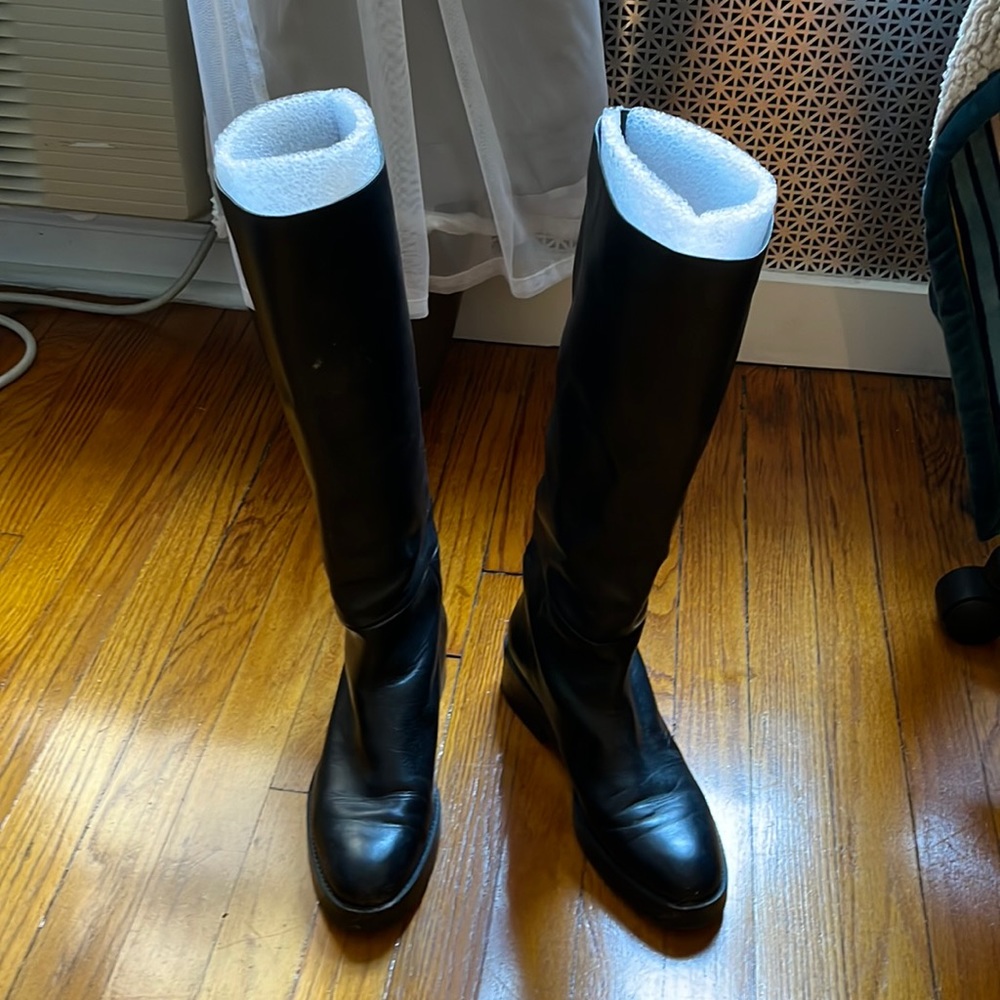 Zara Knee-High Leather Boots Size 7.5